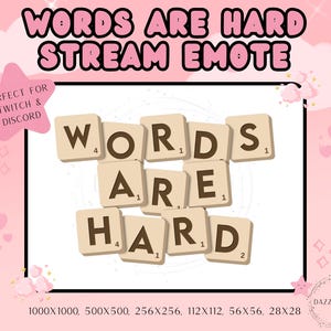 Gaming Emote - Worte sind hart - Lustig Stream Emote - Discord Emote - Für Streamer - PNG - Instant Download - Transparent