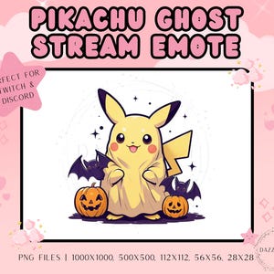 Streaming Emote - Cute Pikachu Ghost - Funny Stream Emote - Twitch Emote - Discord Emote - For Streamers - PNG - Instant Download