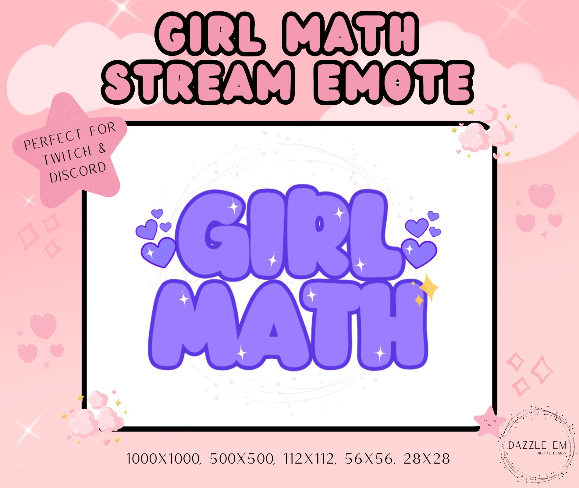 Math Streamer Streaming Emote Purple Girl Math, Trending Emotes, Twitch Discord for ...