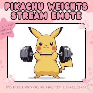Streaming Emote - Pikachu Weights - Funny Stream Emote - Twitch Emote - Discord Emote - For Streamers - PNG - Instant Download