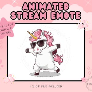 Animiertes Emote, Tanzendes Einhorn Emote, Lustiger Stream Emote, Twitch Emote, Discord Emote, Für Streamer, GIF Emote, Instant Download