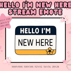 Gaming Emote - Hallo ich bin neu - Lustig Stream Emote - Discord Emote - Für Streamer - PNG - Instant Download - Transparent