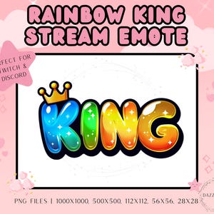 Rainbow King Stream Emote – Funny Twitch/Discord Emote (Instant Download)