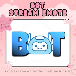 Streaming Emote, Bot Emote, Funny Stream Emote, Twitch Emote, Discord Emote, For Streamers, Transparent PNG, Instant Download