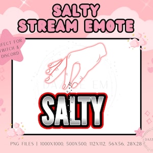 Streaming Emote, Salty Emote, Funny Stream Emote, Twitch Emote, Discord Emote, For Streamers, Transparent PNG, Instant Download