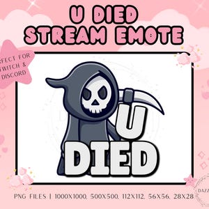 Tracking Emote - You Died - Twitch Emote - Discord Emote - Für Streamer - PNG - Instant Download