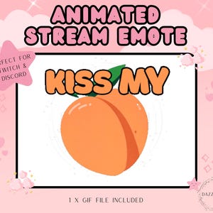 Animiertes Emote, Küss mein Emote, Lustiger Stream Emote, Twitch Emote, Discord Emote, Für Streamer, Transparentes GIF, Instant Download