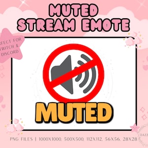 Livestreaming Emote - Muted - Lustiger Stream Emote - Twitch Emote - Discord Emote - Für Streamer - PNG - Instant Download