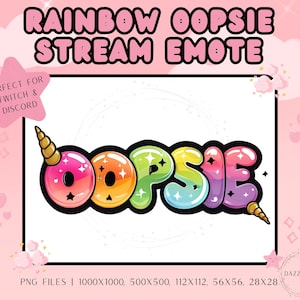 Streaming Emote - Rainbow Oopsie - Funny Stream Emote - Twitch Emote - Discord Emote - For Streamers - Transparent PNG - Instant Download