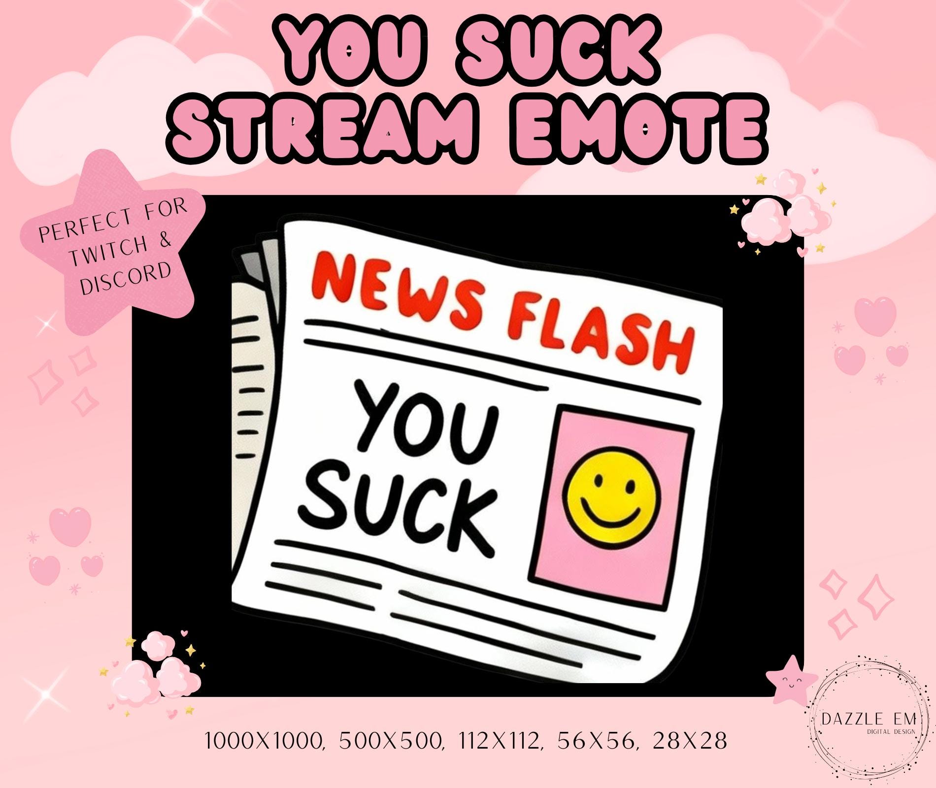 Funny Streaming Emote, You Suck, Trending Twitch Emotes, for Streamers ...