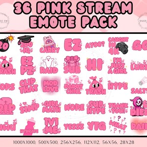 35+ Pink Trending Piercing Emotes, Girly Emote, Für die Mädchen, Sofort-Download, Twitch, Kick, Discord Bild 2