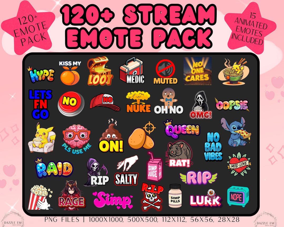 Streaming Emote Pack, Twitch Animated and Static Emotes, Funny Trending ...