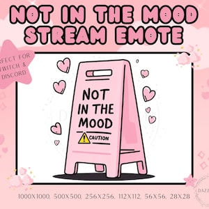 Inte på humör Stream-emote – Rolig kick Discord-emote (digital nedladdning)