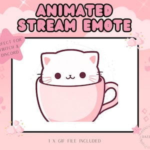 Animiertes Emote, Glückliche Katze Emote, Lustiger Stream Emote, Twitch Emote, Discord Emote, Für Streamer, Transparentes GIF, Instant Download