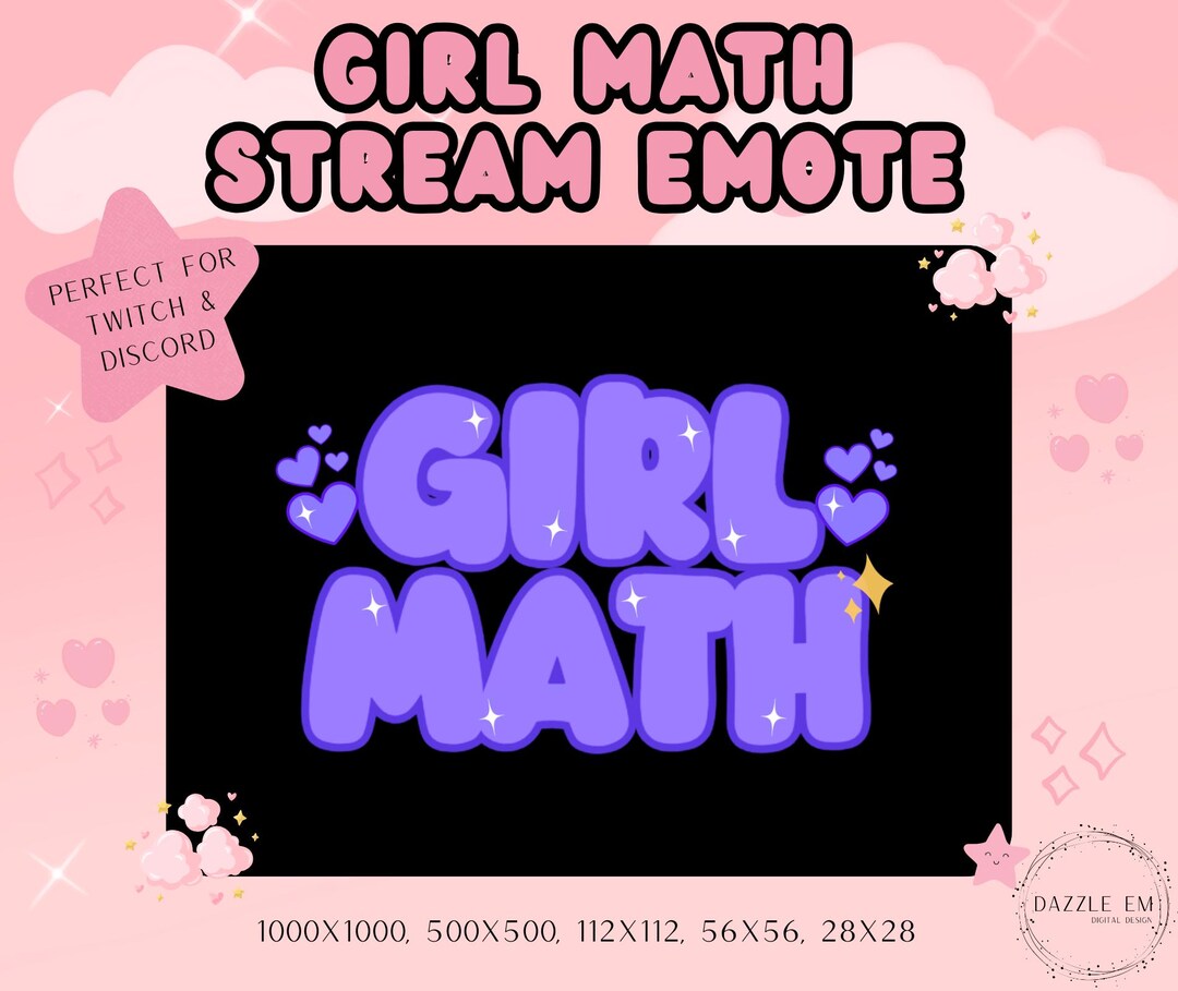 Math Streamer Streaming Emote Purple Girl Math, Trending Emotes, Twitch Discord for ...