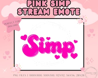 Pink Simp Stream Emote, Funny Discord Emote (PNG Digital Download)