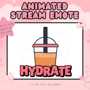 Animiertes Emote, Hydrate Emote, Zufälliger Strom Emote, Twitch Emote, Discord Emote, Für Streamer, Transparent GIF, Instant Download