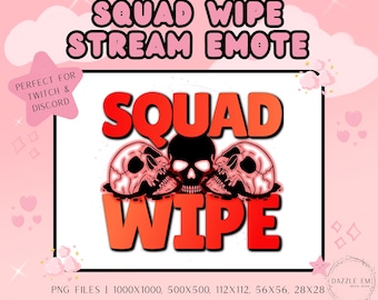 Red Squad Wipe Stream Emote, Twitch/Discord (PNG Digital Download)