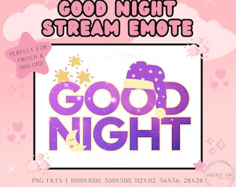 Good Night Stream Emote, PNG (Digital Download)