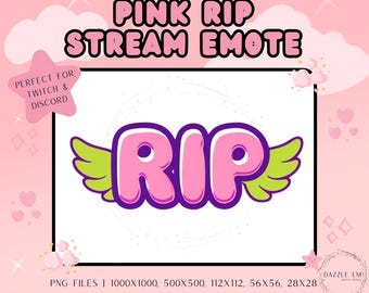 Pink RIP Stream Emote, Funny Twitch/Discord Emote (Digital Download)