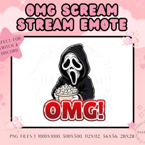 Streaming Emote - OMG Scream Emote - Funny Stream Emote - Twitch Emote - Discord Emote - For Streamers - PNG - Instant Download
