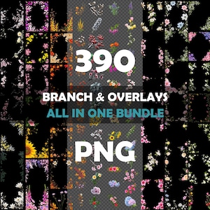 Floral branch Overlays backdrop, white Flower Branch Digital Overlays for Maternity and Portrait, Flower PNG Overlays Photoshop Composite