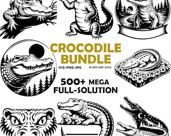 Alligator SVG Bundle, Alligator Svg, Alligator Png, Alligator Clipart, Alligator Silhouette, Crocodile Svg, Alligator Svg Files, Png