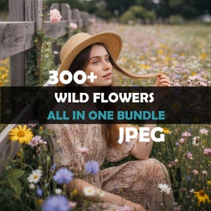 MULTICOLOR FLOWERS Overlays, Wildflowers Overlays, Flower Meadow Photoshop Overlays, Flowering Field Photo Overlay, Summer Overlays jpg