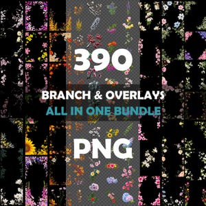 Floral Branch Backdrop Overlays, Flower Branch Digital Overlays, Maternity Backdrop Overlays, Blurred Branch Overlay for Photoshop Composite