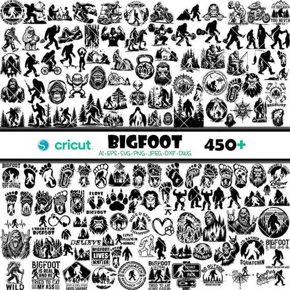 Bigfoot SVG Mega Bundle, Bigfoot SVG, Sasquatch SVG, Bigfoot Clipart, Bigfoot Files for Cricut, Bigfoot Cut Files For Silhouette, Png Vector