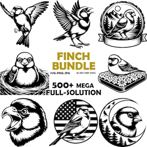 500 American Goldfinch SVG Bundle | Songbird Clipart | Files for Cricut, Sublimation, Laser Cut | Birdwatching Craft Design