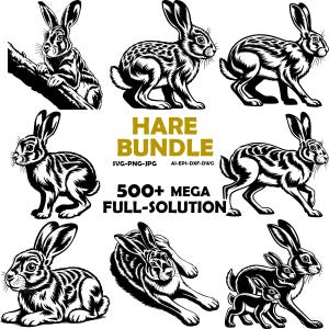 Hare Rabbit SVG Bundle, Woodland Clipart, Peekaboo Animal Vector (Digital Download)