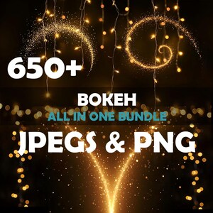 Christmas Bokeh PNG Overlays, Bokeh lights photoshop overlay, Gold bokeh, sparkle Light bokeh, light leaks overlay, twinkling lights effect