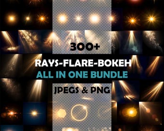 Superpositions Photoshop, paquet de superpositions de photos Lens Flare, effet de photos de filtre d'arrière-plan de texture rayon de soleil PNG JPG Bundle édition de calque