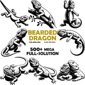 Bearded Dragon SVG – Reptile Lizard Cut File (Digital Download)