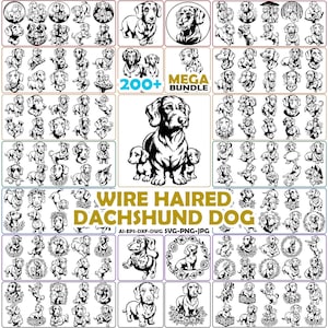 Wire-Haired Dachshund svg| Dog svg files for Cricut| Peeking dog clipart| Vector Image DXF Download| printable art| png| full body face ears