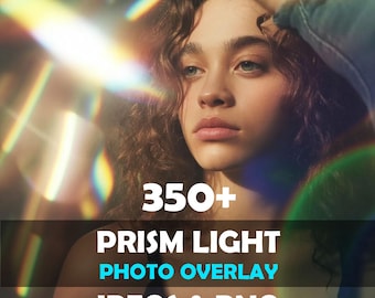 Sovrapposizioni di foto prismatiche / Luce arcobaleno, Sovrapposizione di lucentezza cristallina, Perdite di luce, Sovrapposizioni di prismi di cristallo di Photoshop, Luce creativa