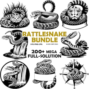 Rattlesnake SVG | Snake SVG | Fangs Venomous Venom Slither Hiss Rattler Texas Desert | Cricut Cut File Clipart Vector Digital Dxf Png Eps Ai