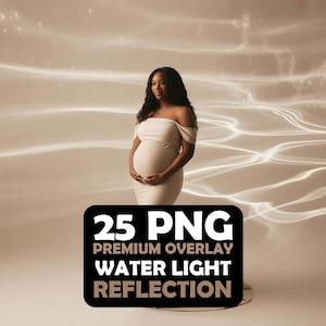 Water Reflection Photo Overlays PNG, Maternity Photoshop Overlays, Water Light Effect, Photography Overlay Bundle, Mylar Reflection Overlay