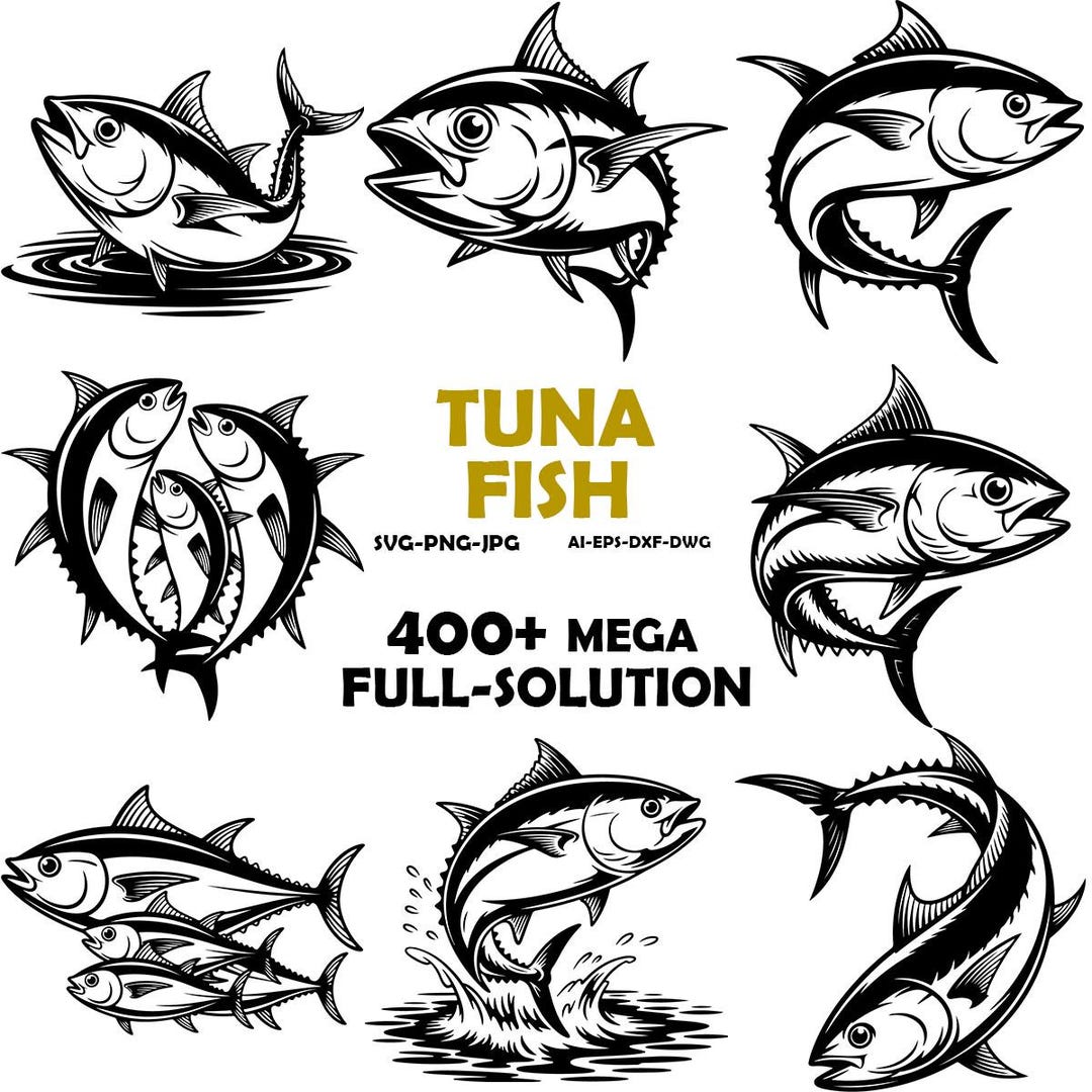 Simple Tuna Design Tuna Fish Design Files (digital Download - Svg, Png, Dxf, Eps) - Etsy