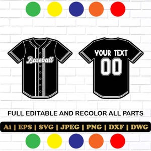Baseball jersey svg, Baseball jersey mock up svg, Personalized baseball V neck full button jersey with custom name mock up template svg