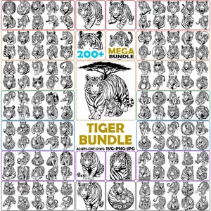 Tiger svg, tiger with glasses bubble gum, Cricut, funny Wild Animal head Clipart, mascot logo Vector, Download PNG, dxf, printable graphics