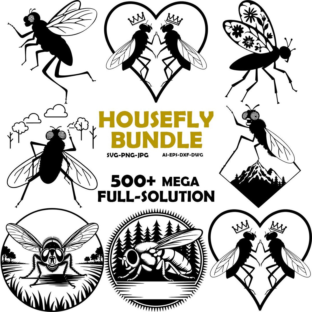 House Fly Svg, Insect Svg, Fly Svg, Fly Clipart, Flying Insect Svg ...