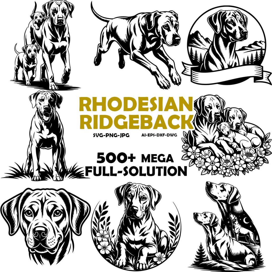 Rhodesian Ridgeback Svg, Dog Svg Files for Cricut, Funny Pet Face ...