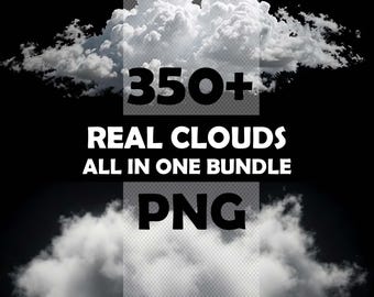 Clouds Overlay, Digital Clouds, Clouds Photoshop, Photography Overlays, Commercial Use, Transparent Background, Png Premium Bundle