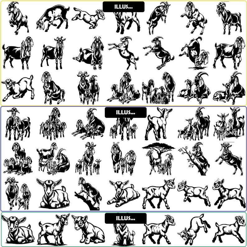 Nubian Goat Svg Files for Cricut, Dxf, Peeking Farm Animal Face, Cute ...