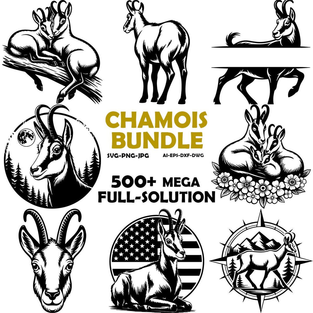 Chamois SVG, Chamois PNG, Chamois Digital Download, Chamois Goat ...