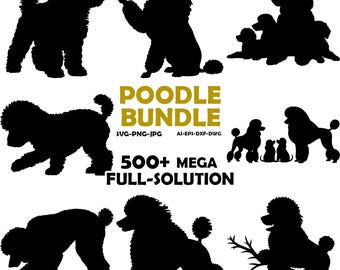 Poodle svg png silhouette bundle dog clipart cut out vector graphic art printable poodle art for printing digital dogs poodle png