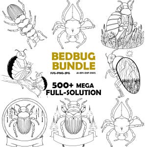 Paquete de archivos SVG de insectos: 500 diseños de siluetas de insectos cortados con láser (descarga digital)