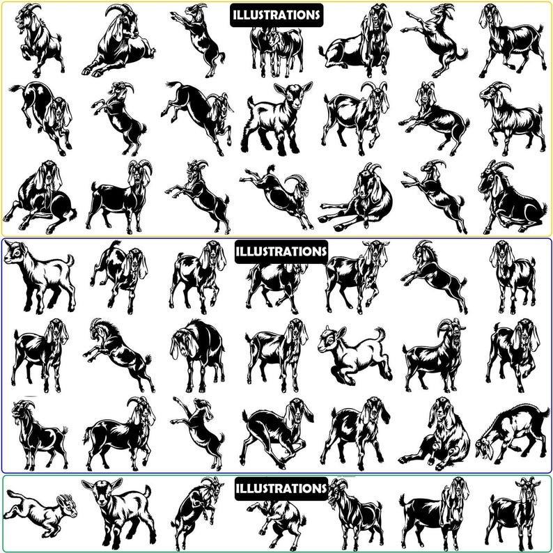 Nubian Goat Svg Files for Cricut, Dxf, Peeking Farm Animal Face, Cute ...